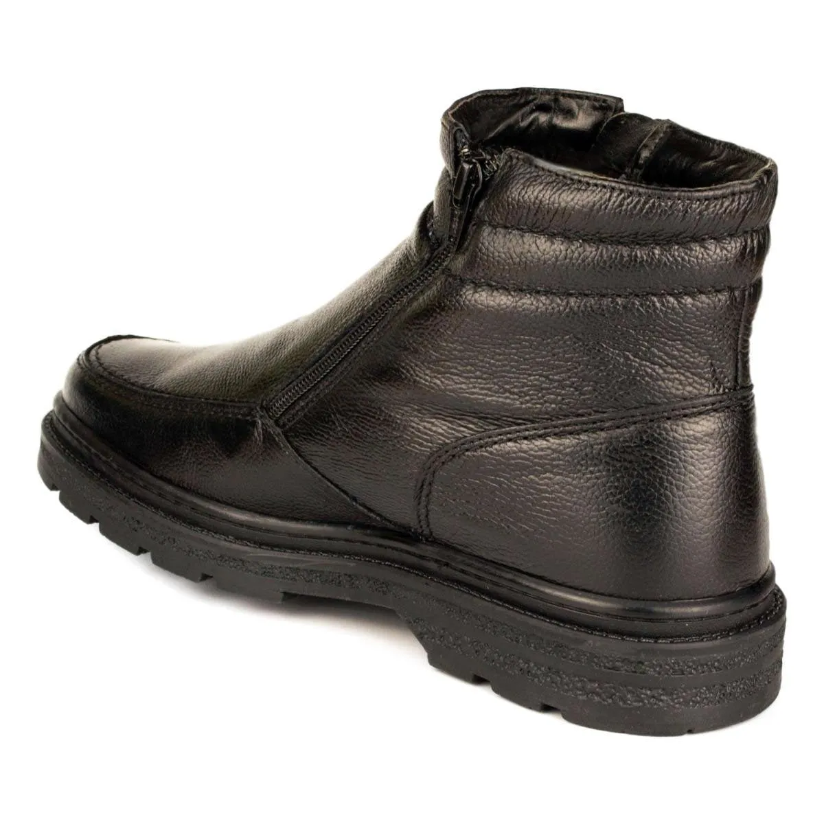 Mens Black Twin Zip Up Boot