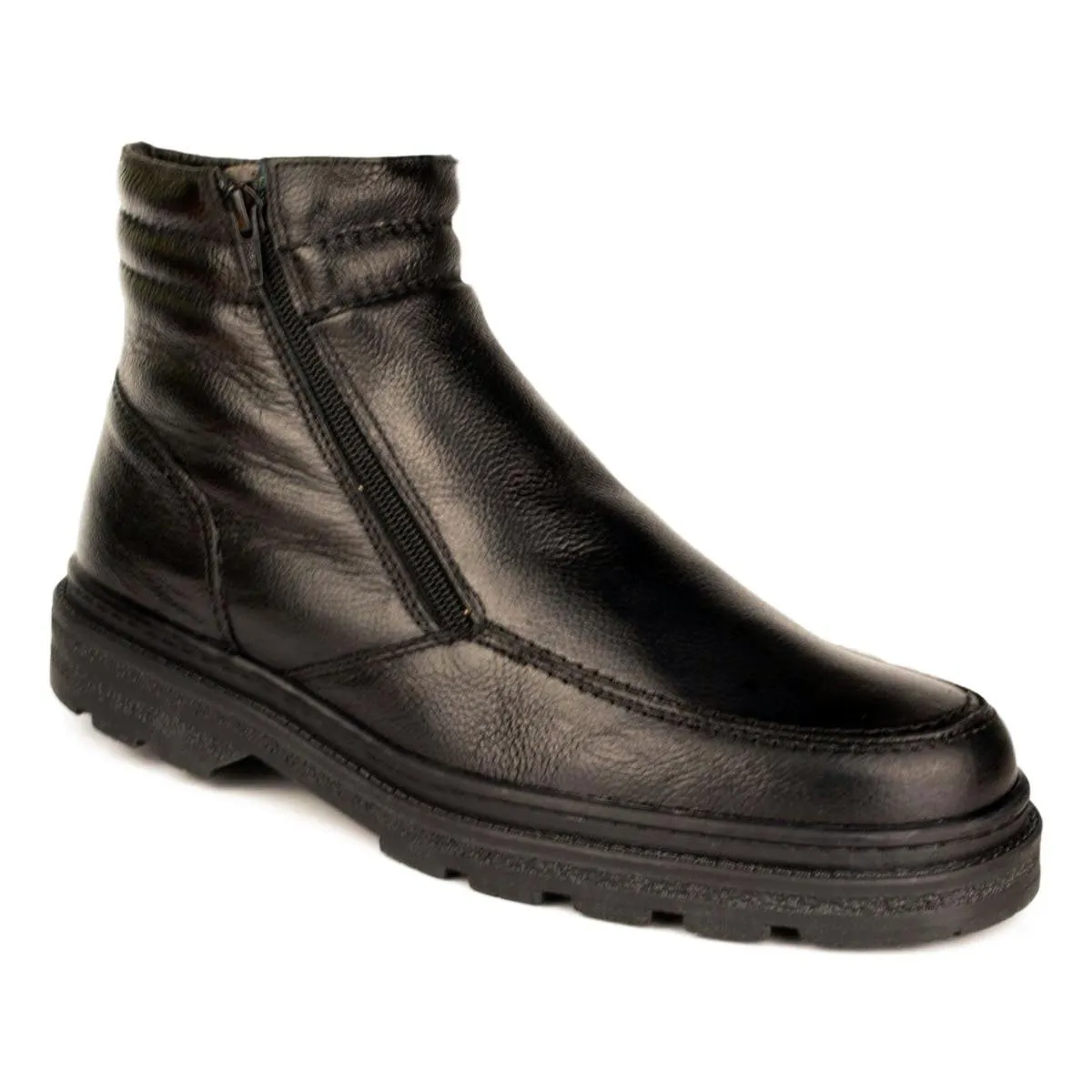 Mens Black Twin Zip Up Boot