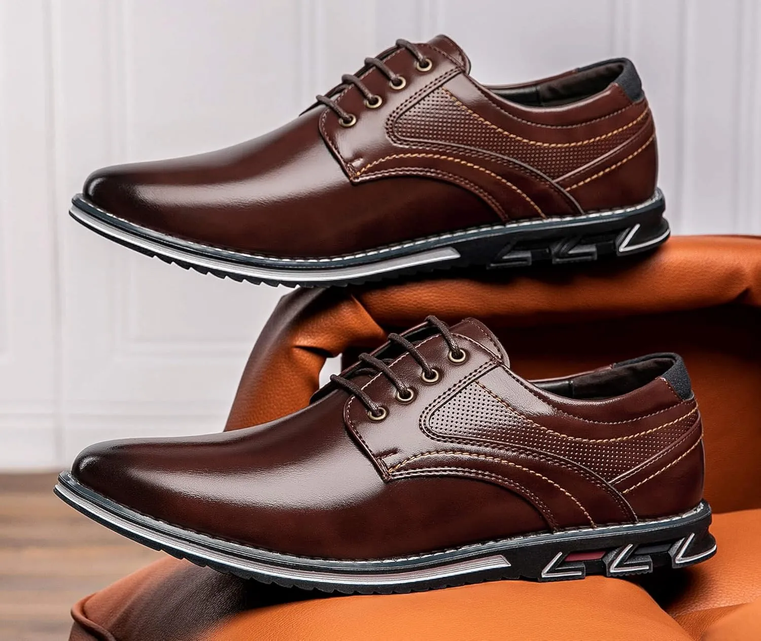 Men's Casual Dress Shoes Comfortable Fashion Dress Sneakers Men Office Classic Mens Oxfords Leather Business Casual Shoes Formal