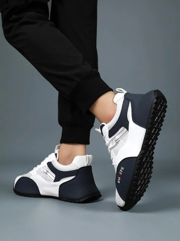 Men's Fashion Sports Shoes Running Shoes with Laces and Non-Slip Suitable for Teenagers' Outdoor Fitness, Suitable for All Seasons