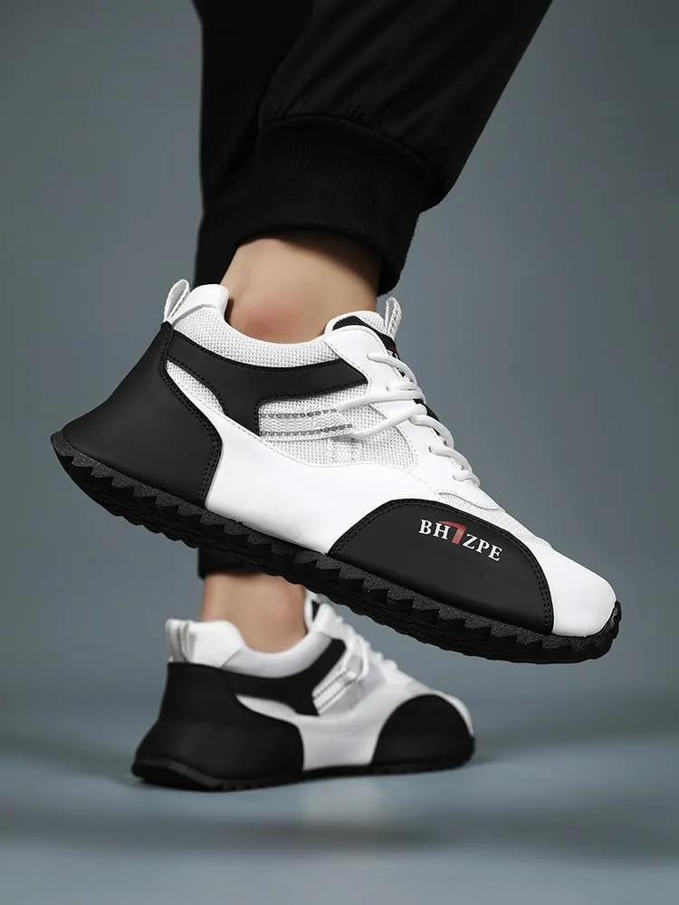 Men's Fashion Sports Shoes Running Shoes with Laces and Non-Slip Suitable for Teenagers' Outdoor Fitness, Suitable for All Seasons