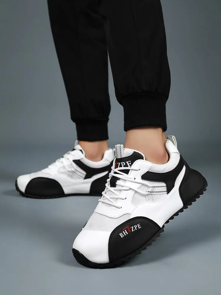 Men's Fashion Sports Shoes Running Shoes with Laces and Non-Slip Suitable for Teenagers' Outdoor Fitness, Suitable for All Seasons