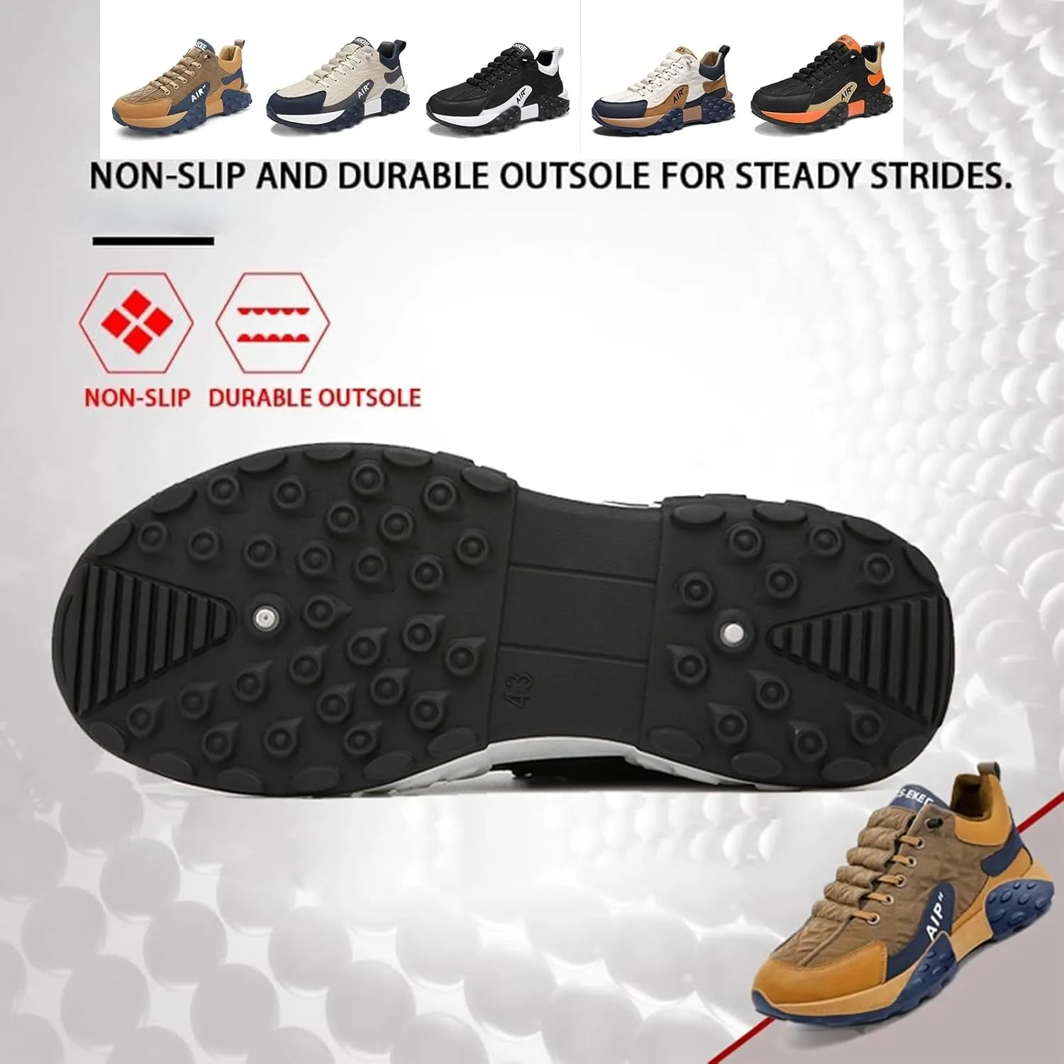 Men's Orthopedic Comfort Sneaker 2025 Casual Waterproof Breathable Non Slip Slip-On Lightweight Tennis Sneaker Orthopedic Walking Running Shoes Arch Support(Beige,US 11)