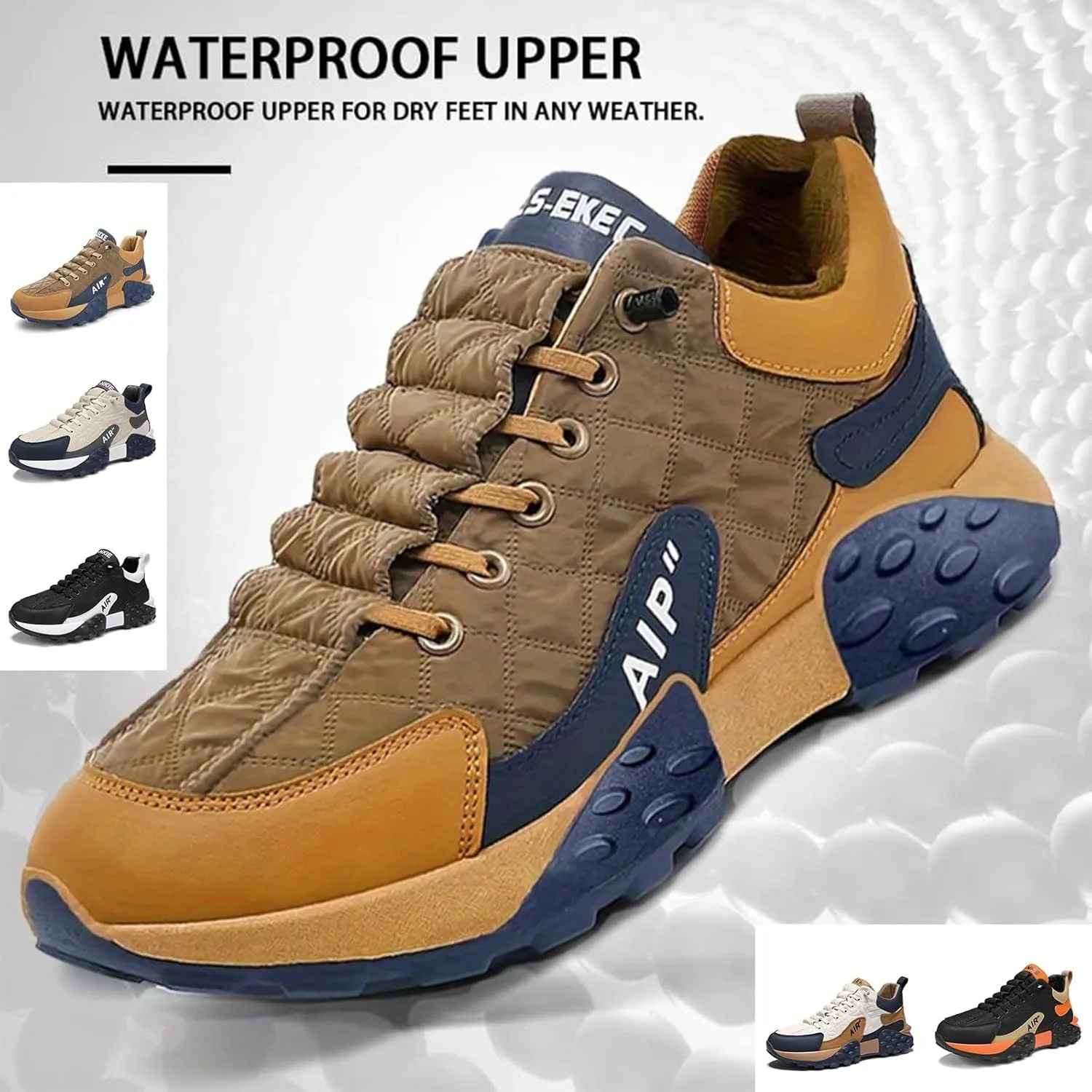 Men's Orthopedic Comfort Sneaker 2025 Casual Waterproof Breathable Non Slip Slip-On Lightweight Tennis Sneaker Orthopedic Walking Running Shoes Arch Support(Beige,US 11)