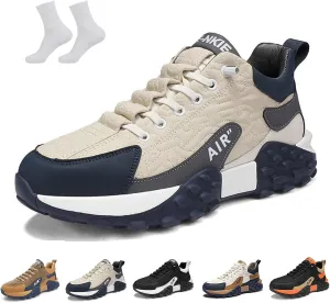 Men's Orthopedic Comfort Sneaker 2025 Casual Waterproof Breathable Non Slip Slip-On Lightweight Tennis Sneaker Orthopedic Walking Running Shoes Arch Support(Beige,US 11)