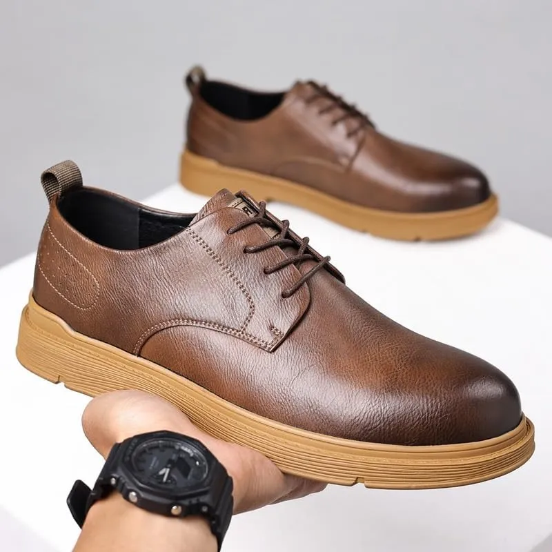 Men's Oxfords Shoes Mens Fashion Classic Lace Up Dress Shoes Breathable Leather Wingtip Brogue