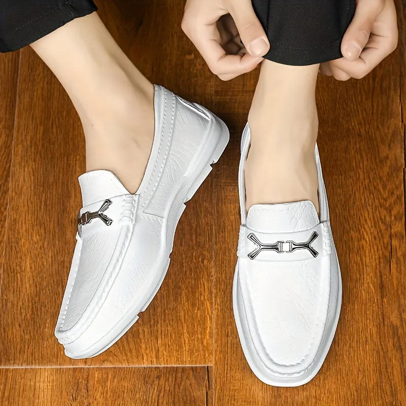 Men's Round Toe Solid Color Loafers Shoes With EVA Sole