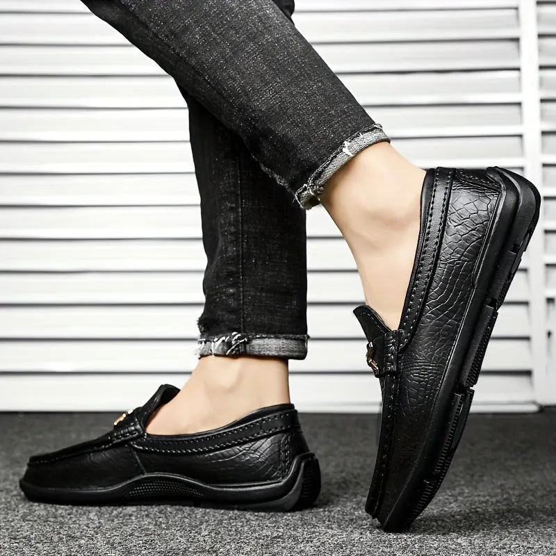 Men's Round Toe Solid Color Loafers Shoes With EVA Sole