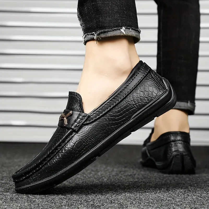 Men's Round Toe Solid Color Loafers Shoes With EVA Sole