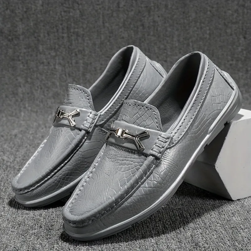 Men's Round Toe Solid Color Loafers Shoes With EVA Sole