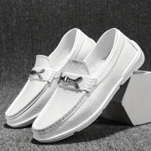 Men's Round Toe Solid Color Loafers Shoes With EVA Sole