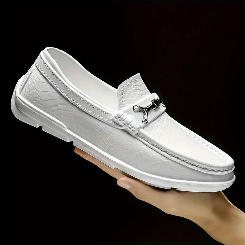 Men's Round Toe Solid Color Loafers Shoes With EVA Sole