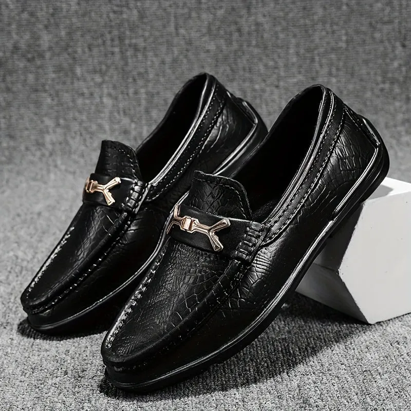 Men's Round Toe Solid Color Loafers Shoes With EVA Sole