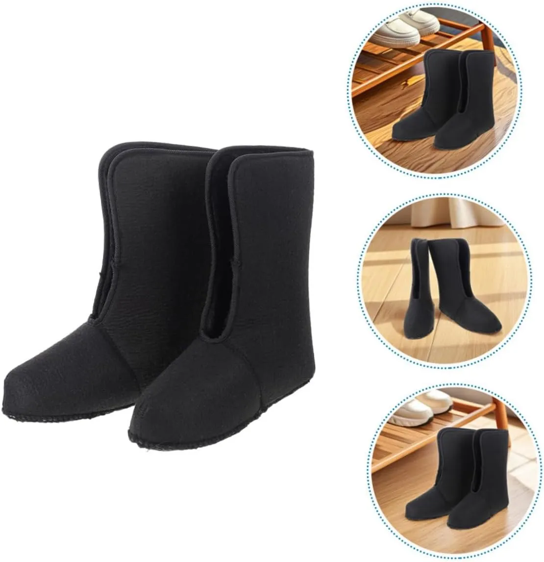 Men's Snow Boots Liners Insulated Waterproof Snow Boot Covers Non Slip for Winter Hiking Ice Fishing Warm Inner Liner