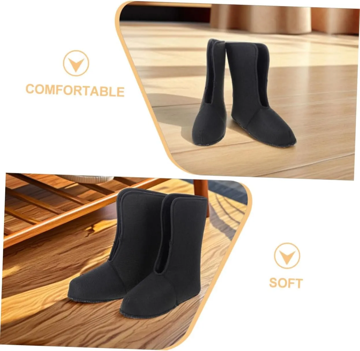 Men's Snow Boots Liners Insulated Waterproof Snow Boot Covers Non Slip for Winter Hiking Ice Fishing Warm Inner Liner