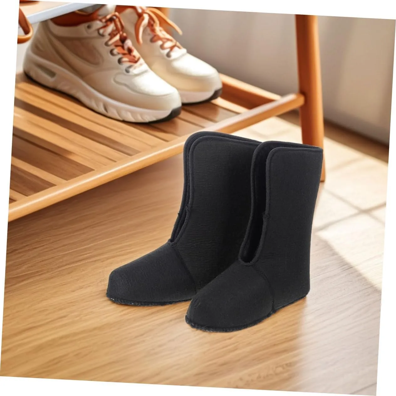 Men's Snow Boots Liners Insulated Waterproof Snow Boot Covers Non Slip for Winter Hiking Ice Fishing Warm Inner Liner