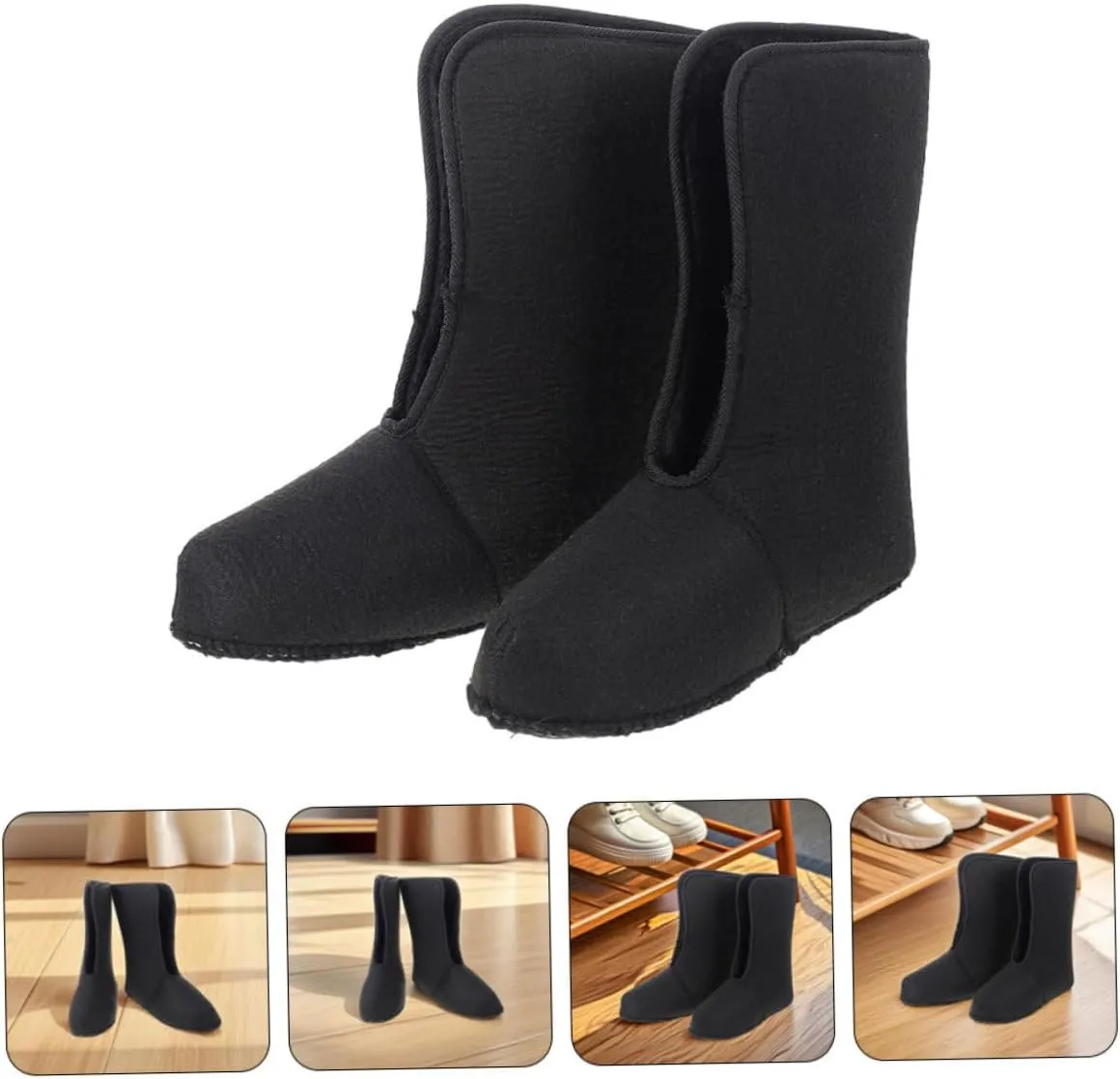 Men's Snow Boots Liners Insulated Waterproof Snow Boot Covers Non Slip for Winter Hiking Ice Fishing Warm Inner Liner