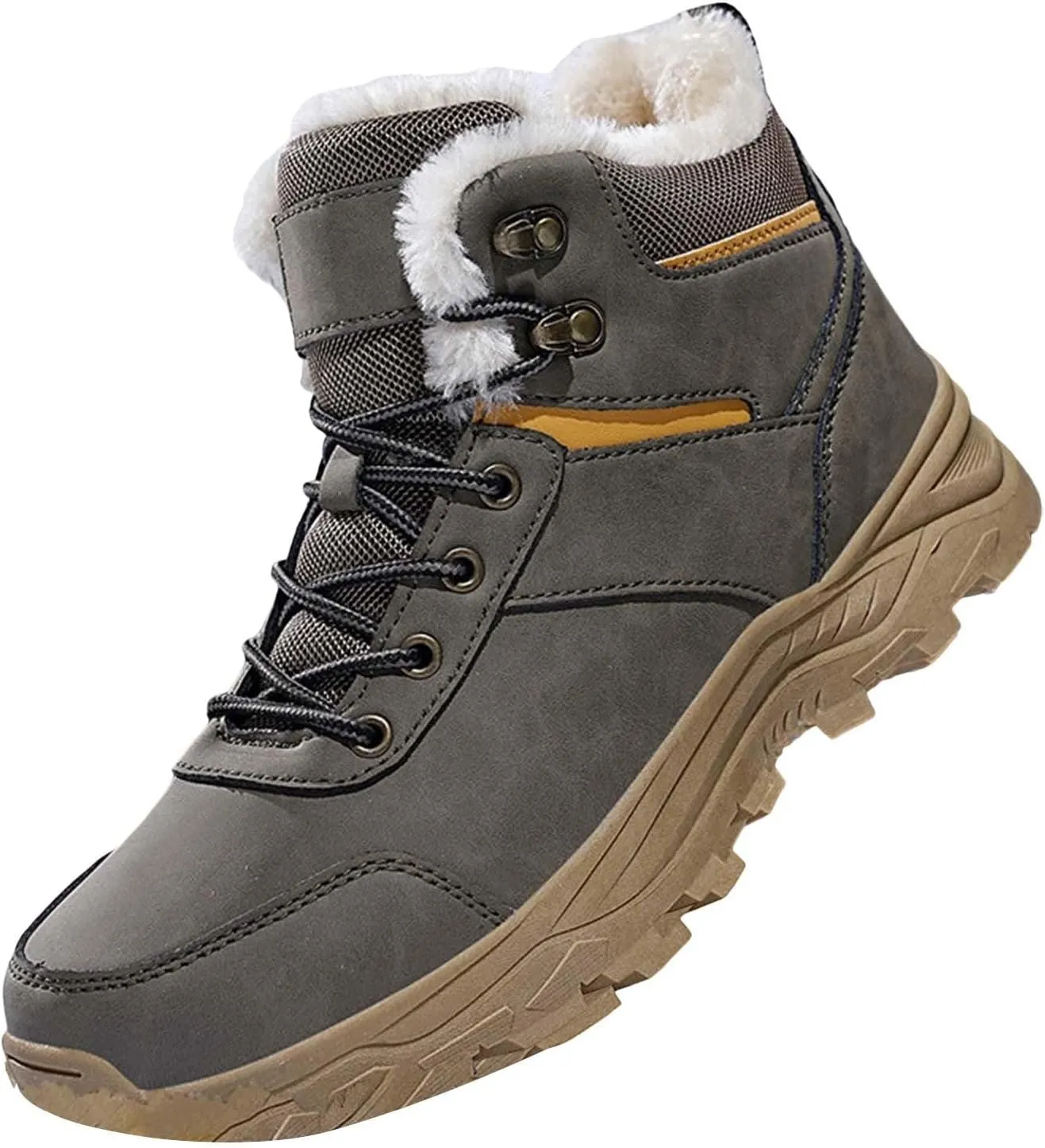 Men's Snow Boots Waterproof Insulated Warm Plush Lined Winter Non-Slip Ankle Mid-Top Cold Weather Shoes Hiking Shoes