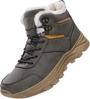 Men's Snow Boots Waterproof Insulated Warm Plush Lined Winter Non-Slip Ankle Mid-Top Cold Weather Shoes Hiking Shoes