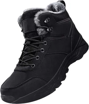 Men's Snow Boots Waterproof Insulated Warm Plush Lined Winter Non-Slip Ankle Mid-Top Cold Weather Shoes Hiking Shoes