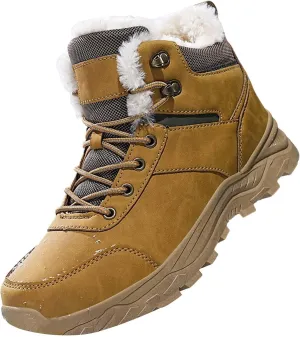 Men's Snow Boots Waterproof Insulated Warm Plush Lined Winter Non-Slip Ankle Mid-Top Cold Weather Shoes Hiking Shoes