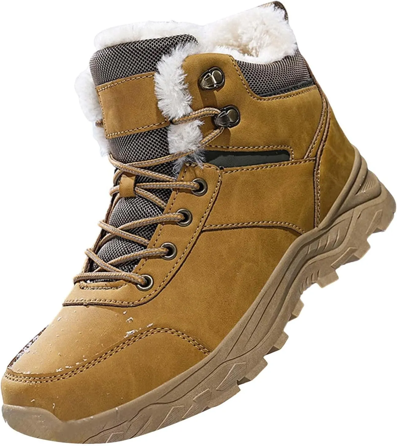 Men's Snow Boots Waterproof Insulated Warm Plush Lined Winter Non-Slip Ankle Mid-Top Cold Weather Shoes Hiking Shoes