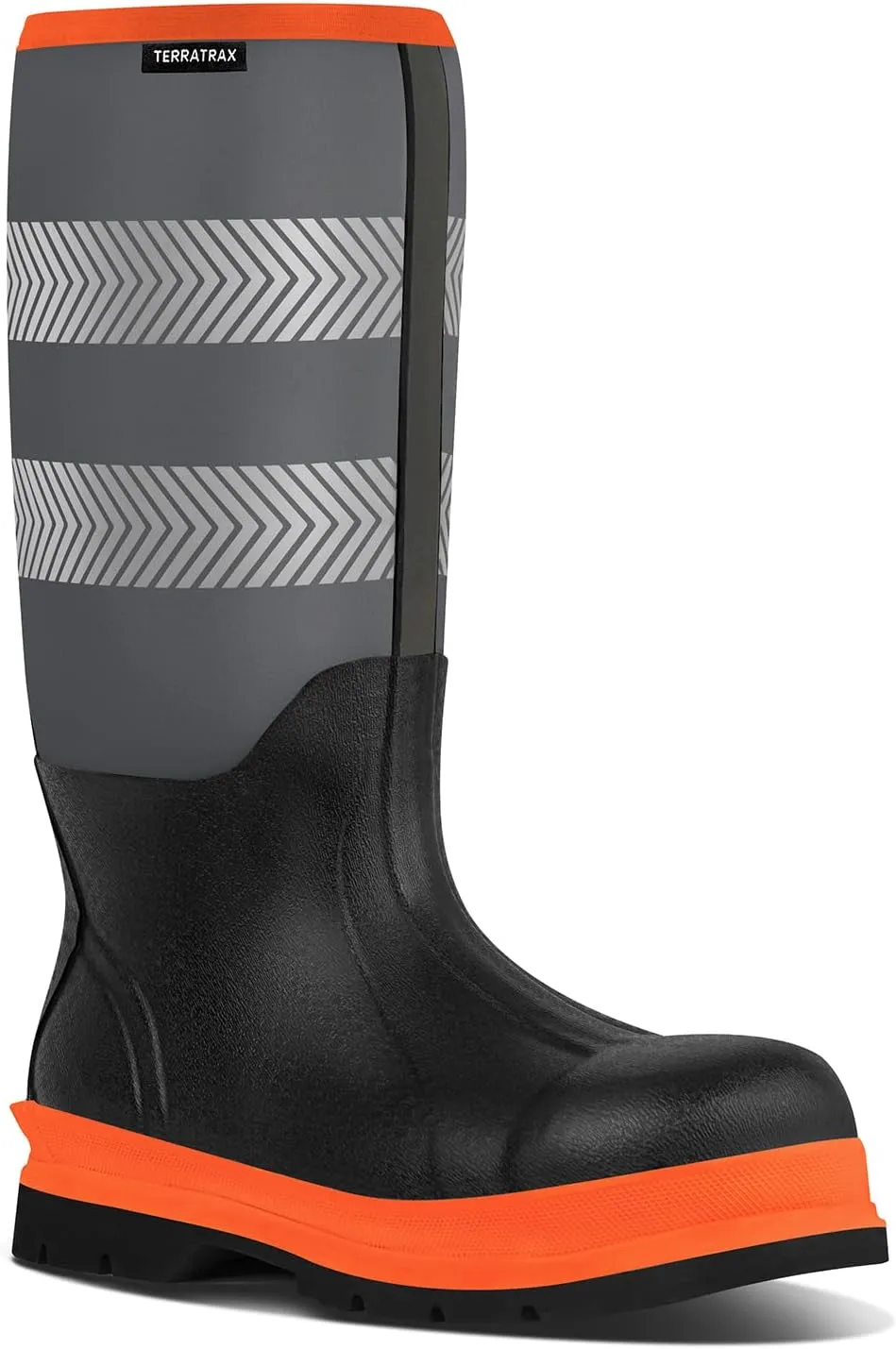 Men's Steel Toe Muck Work Boots  Reflective, Puncture Proof, Oil & Slip Resistant, Rubber & Neoprene, Breathable Safety Boots for Construction, Roadwork, Industrial & Heavy Duty