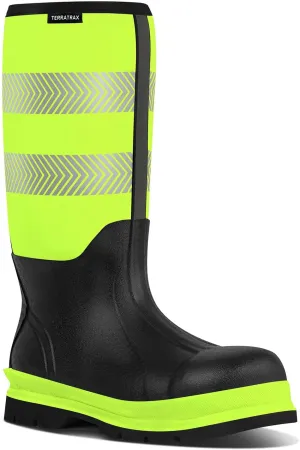 Men's Steel Toe Muck Work Boots  Reflective, Puncture Proof, Oil & Slip Resistant, Rubber & Neoprene, Breathable Safety Boots for Construction, Roadwork, Industrial & Heavy Duty