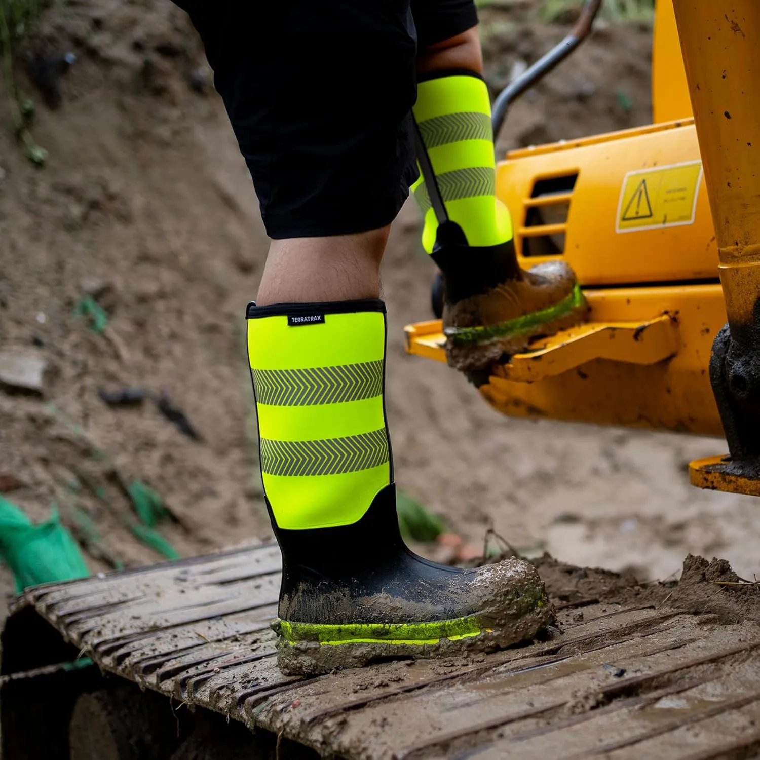 Men's Steel Toe Muck Work Boots  Reflective, Puncture Proof, Oil & Slip Resistant, Rubber & Neoprene, Breathable Safety Boots for Construction, Roadwork, Industrial & Heavy Duty