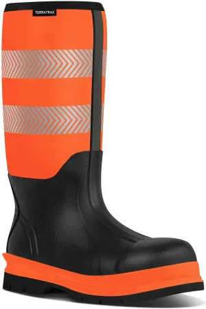 Men's Steel Toe Muck Work Boots  Reflective, Puncture Proof, Oil & Slip Resistant, Rubber & Neoprene, Breathable Safety Boots for Construction, Roadwork, Industrial & Heavy Duty