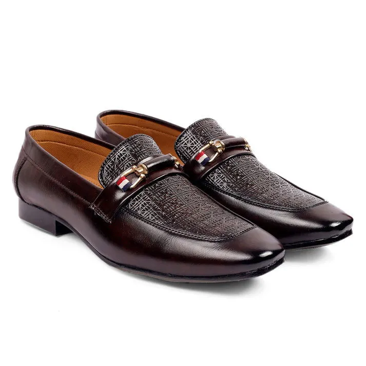 Men's Stylish Black Dress Leather moccasins slip-on shoes