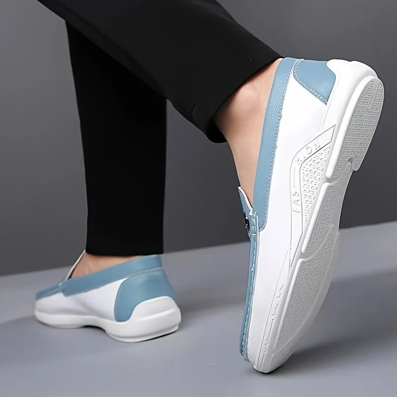 Mens Stylish Plaid Loafers With Rubber Sole | Sky Blue Or White