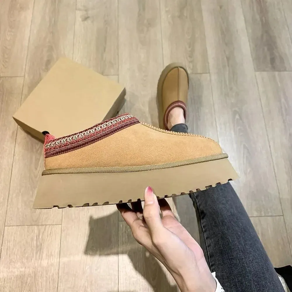 Merendy 7oda Round Toe Warm Platform Fur Half Slipper