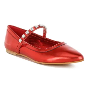 Metallic Mary Jane Ballerinas