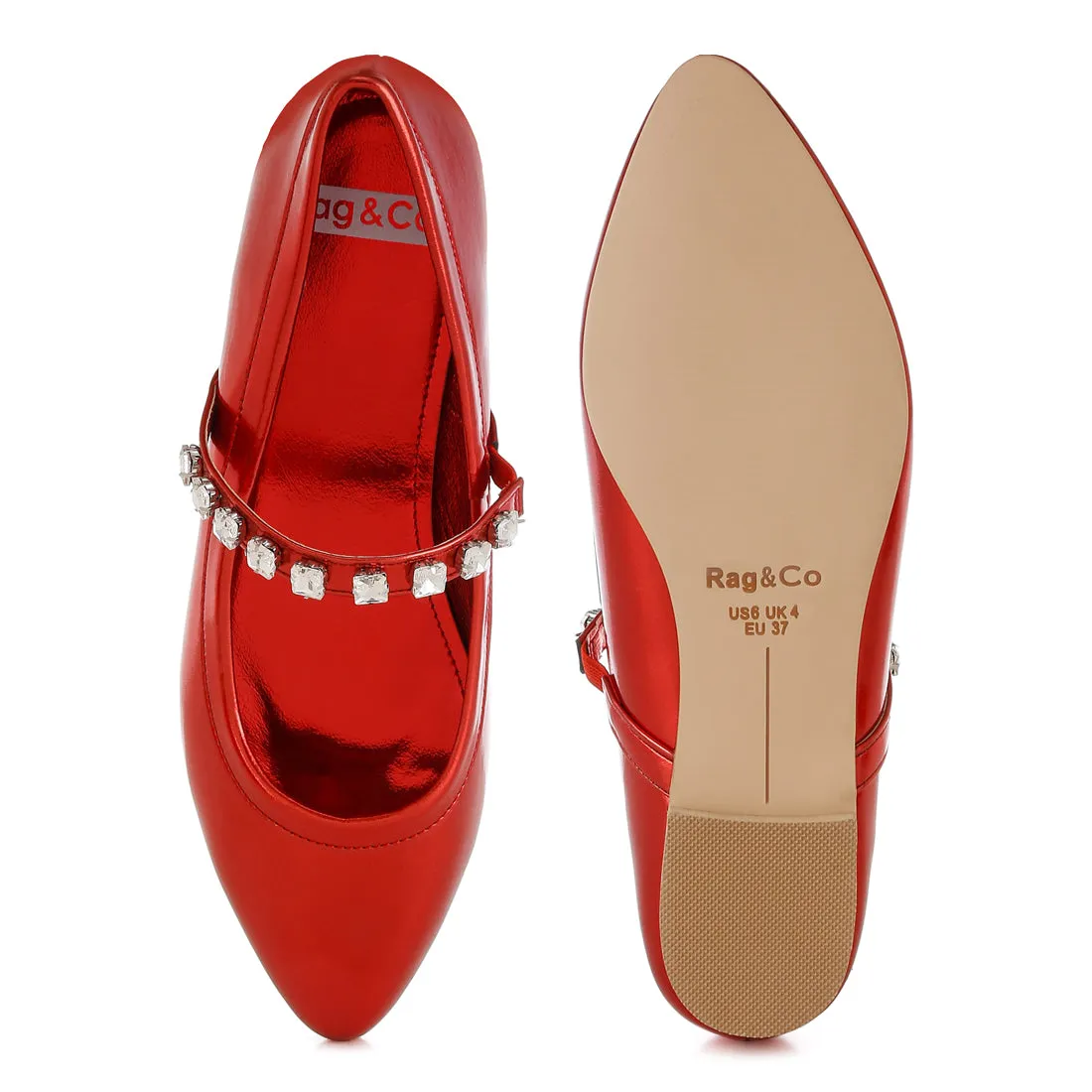 Metallic Mary Jane Ballerinas