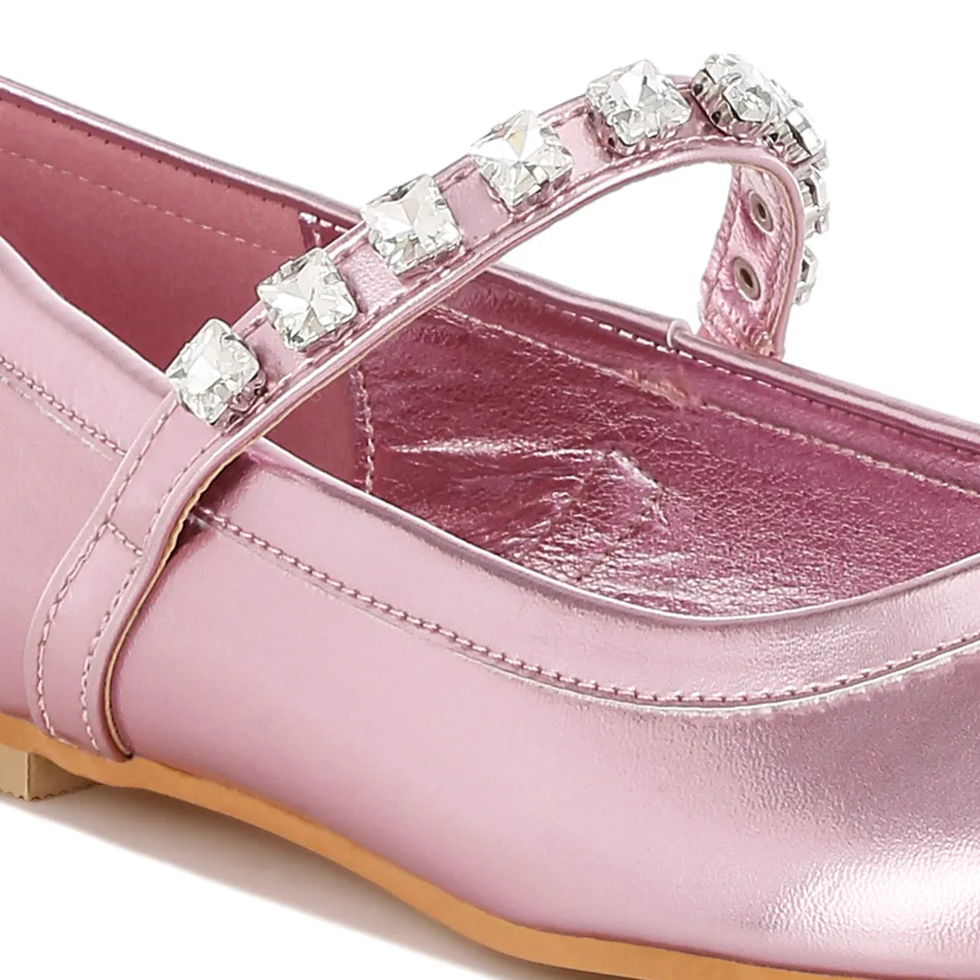 Metallic Mary Jane Ballerinas