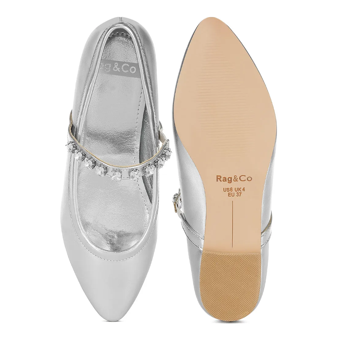 Metallic Mary Jane Ballerinas