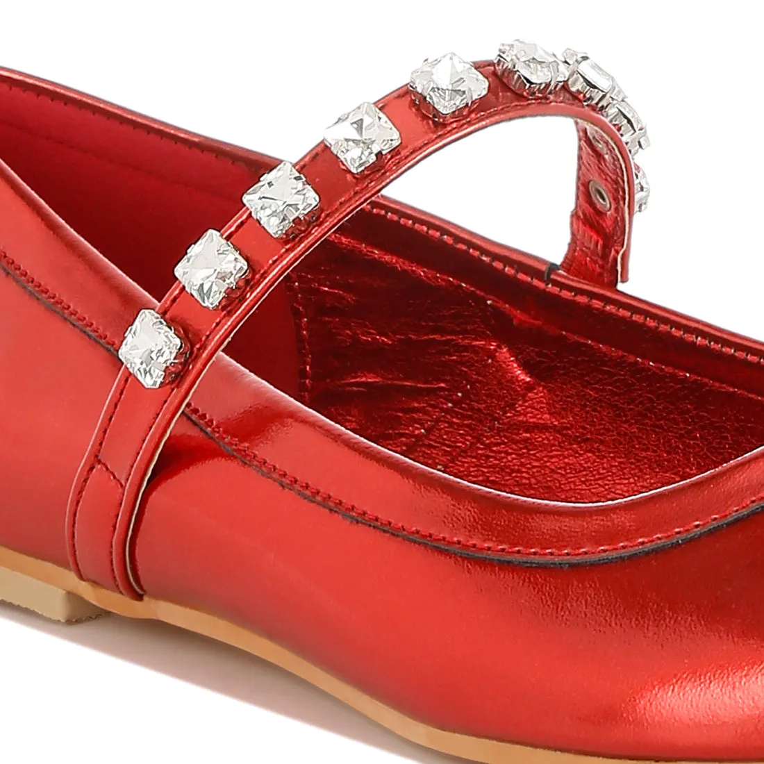 Metallic Mary Jane Ballerinas
