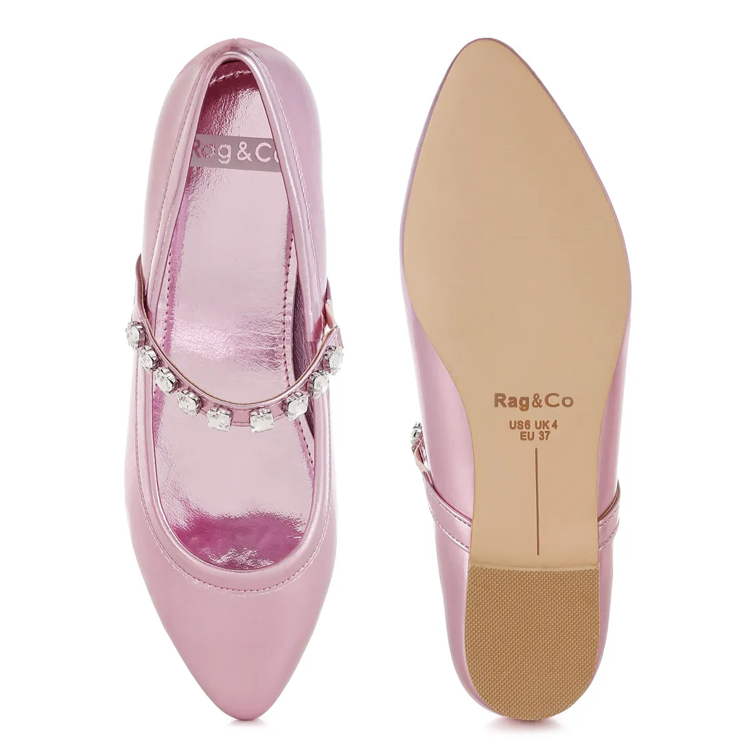 Metallic Mary Jane Ballerinas