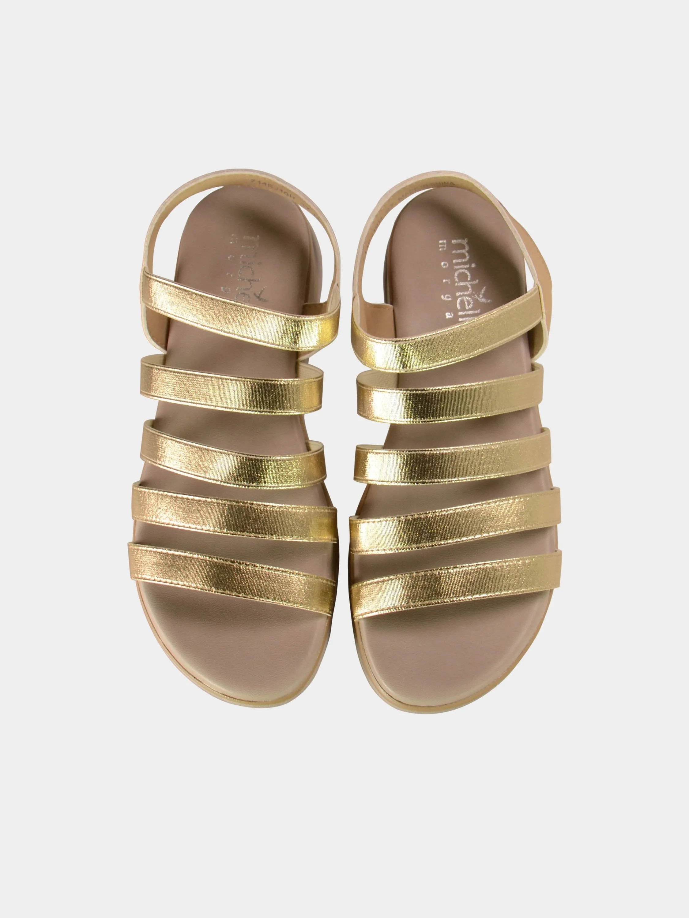 Michelle Morgan Casual Low Heel Back Strap Sandals