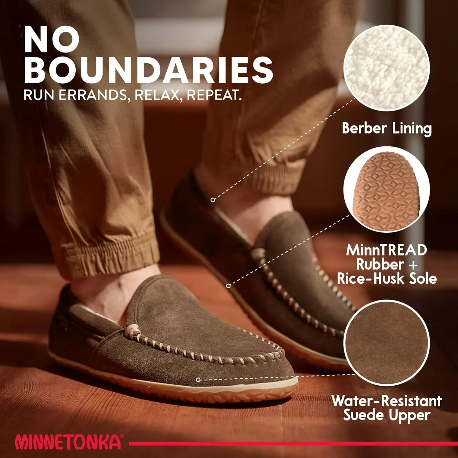 Minnetonka Men's Tilden Moccasin Slippers