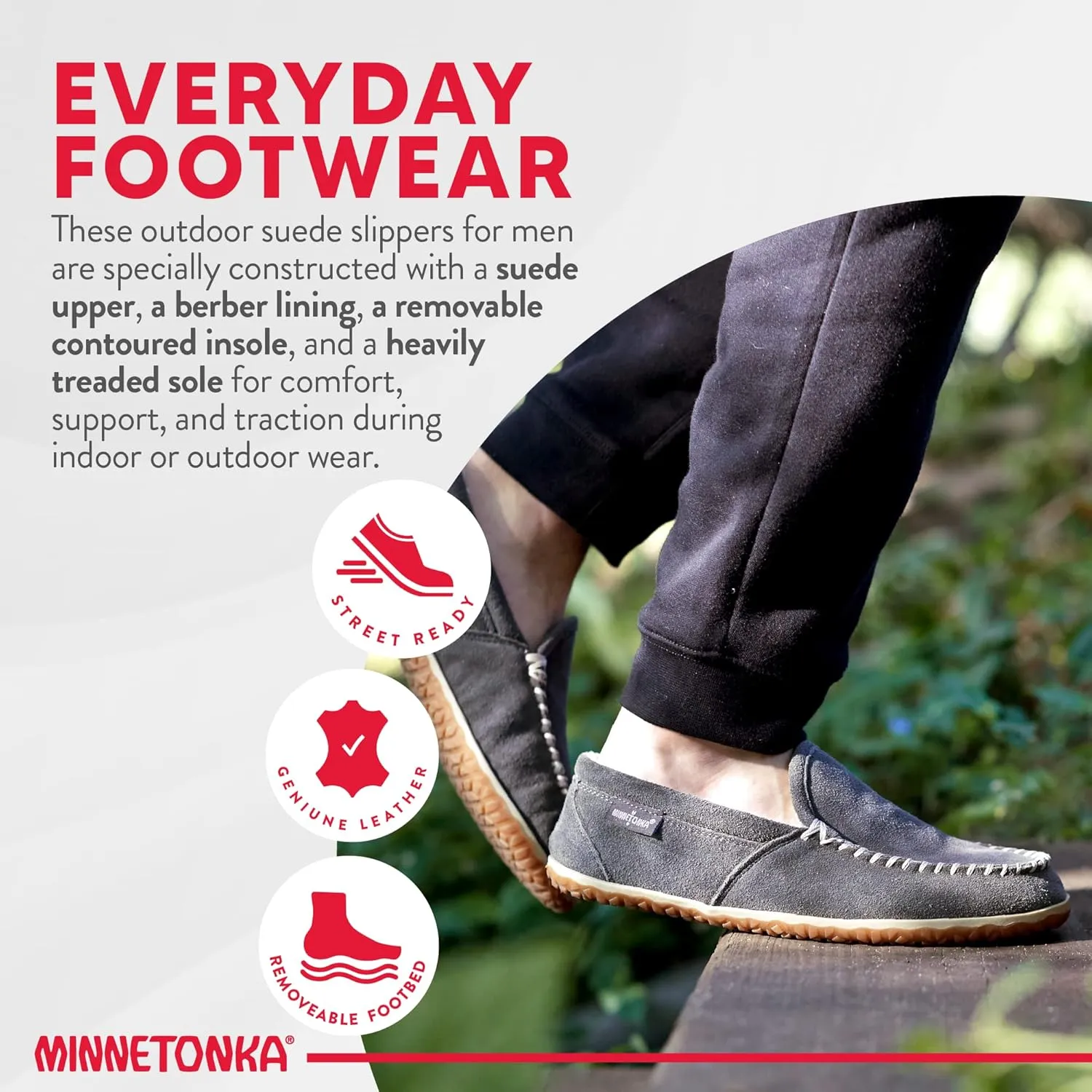 Minnetonka Men's Tilden Moccasin Slippers