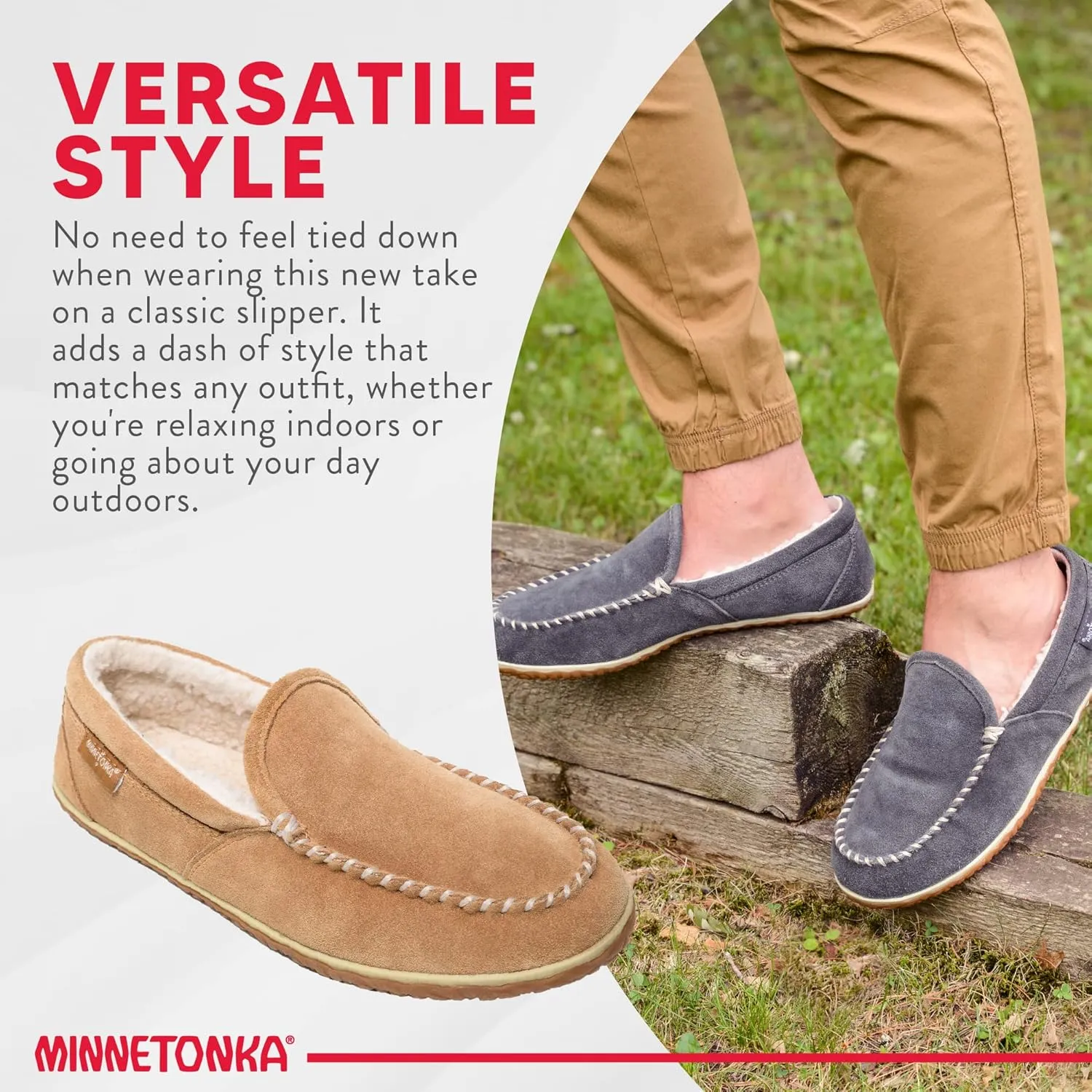 Minnetonka Men's Tilden Moccasin Slippers