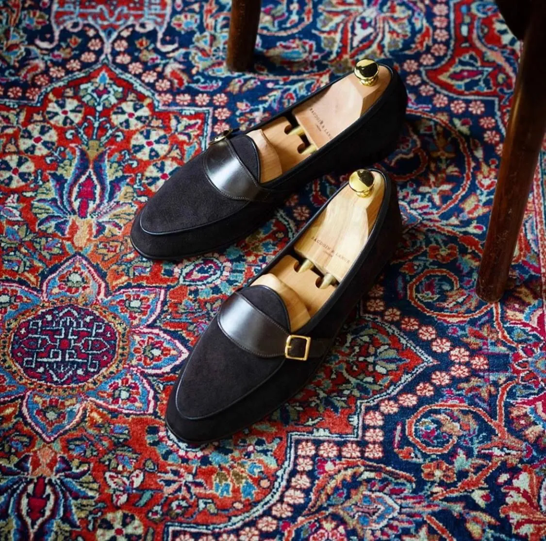 Monk Style Moccasins Suede Shoes