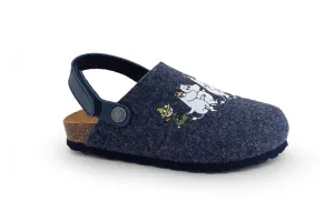Moomin Kids Felt Slippers Blue