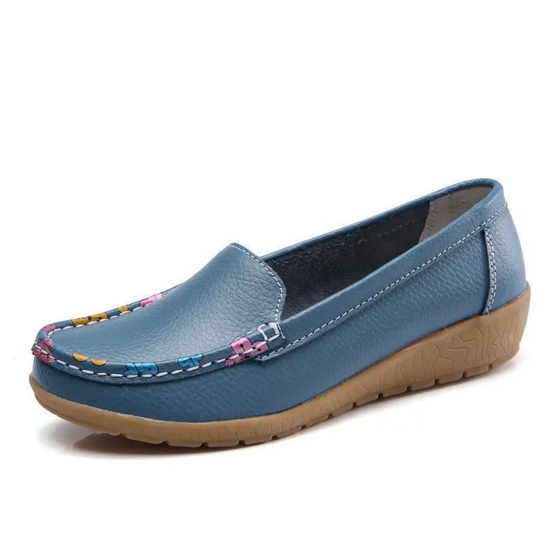 Nanccy New Ethnic Style Flat Heel Soft Soled Shoes