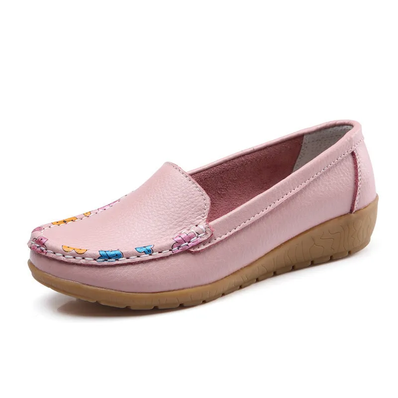 Nanccy New Ethnic Style Flat Heel Soft Soled Shoes