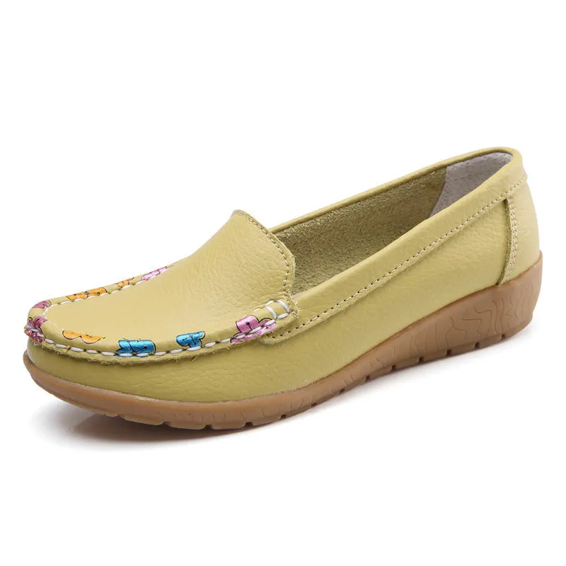 Nanccy New Ethnic Style Flat Heel Soft Soled Shoes