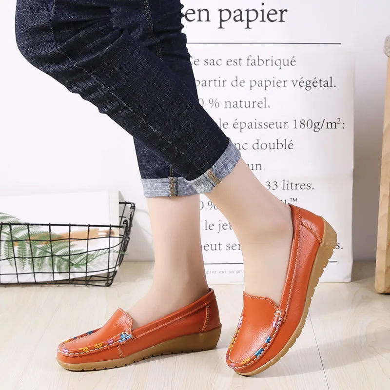 Nanccy New Ethnic Style Flat Heel Soft Soled Shoes