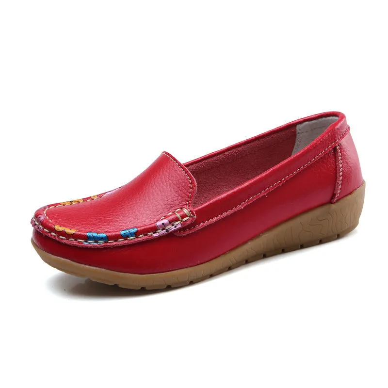 Nanccy New Ethnic Style Flat Heel Soft Soled Shoes